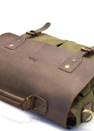 Чоловіча сумка-порфтель з канвас з шкіряним клапаном 3960 бренду tarwa5 фото