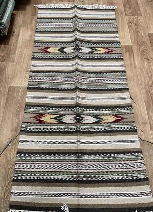 Стильний гуцульський килим ручної роботи розміром 150*70см. d-0012