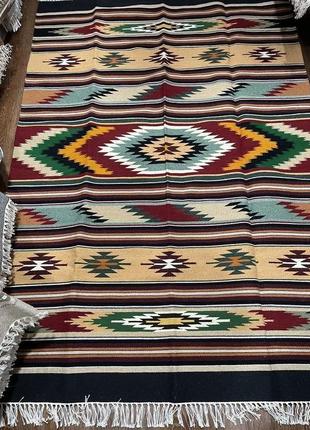 Стильний гуцульський килим ручної роботи розміром 200*140см. d-0086