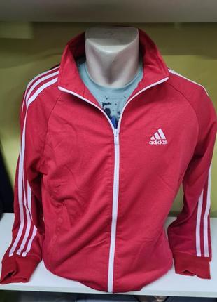 Олімпійка adidas весна літо, трикотажна олімпійка кофта на блискавці, олімпійка адідас червона, кофта адідас, олімпійка1 фото