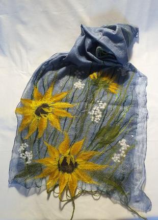 Валяний шарф "діти сонця"4 фото