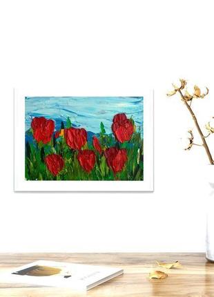 Тюльпаны, картина 20x15 см3 фото