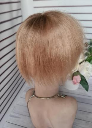 Накладка топпер макушка челка 100% натуральный волос.