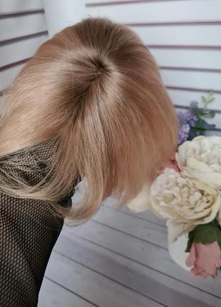 Накладка топпер макушка челка 100% натуральный волос.