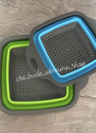 Друшляк силіконовий складаний 2 шт. у комплекті collapsible filter baskets3 фото