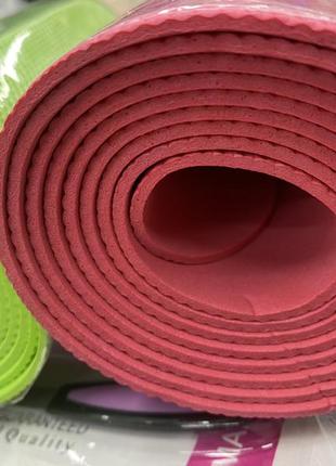 Фитнес коврик для йоги розовый2 фото