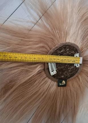 Накладка топпер макушка челка 100% натуральный волос.