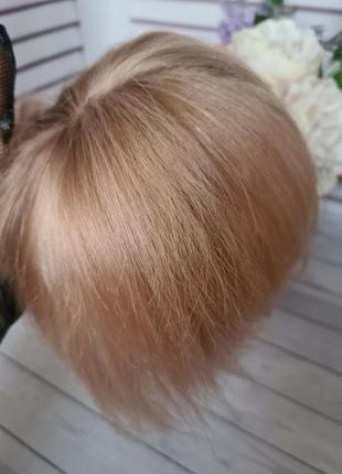 Накладка топпер макушка челка 100% натуральный волос.