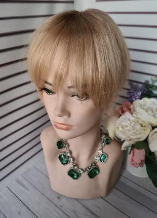 Накладка топпер макушка челка 100% натуральный волос.