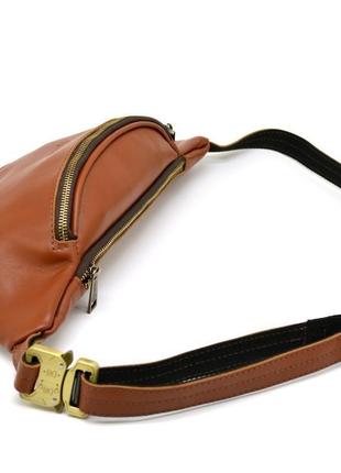Стильная сумка на пояс бренда tarwa gb-3036-4lx в рыжевато-коричневом цвете5 фото