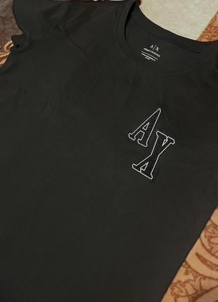 Женская футболка черная армани armani exchange