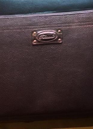 Именной коричневый кожаный портфель "якорь"3 фото