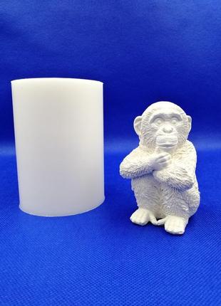 Силиконовая форма 3d "обезьяна" для заливки мыла, воска форма обезьяны1 фото