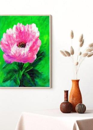 Рожева квітка, картина 45x35 см2 фото