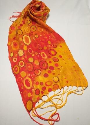Валяний шарф-палантин "золота адель"4 фото