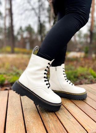 Dr. martens jadon white black no logo (молнія) 1