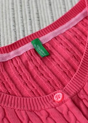 Женский кардиган benetton. розовая хлопковая кофта. 100% хлопок кофта на весну-лето7 фото