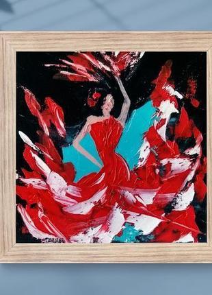 Танцовщица фламенко 2, картина 20x20 см5 фото
