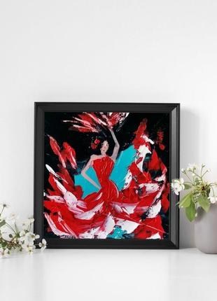 Танцовщица фламенко 2, картина 20x20 см9 фото
