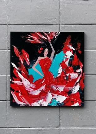 Танцовщица фламенко 2, картина 20x20 см7 фото