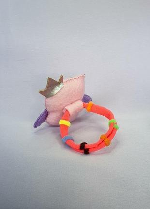 Резинка для волос  "сова в  короне" розовая для девочки /нежная резиночка с совой  малышке в подарок8 фото