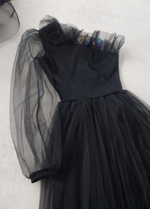 Роскошное черное платье для торжественного события3 фото