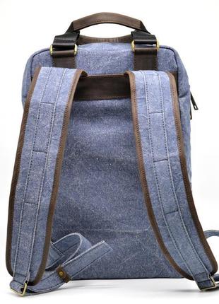 Урбан сумка-рюкзак з кінської шкіри і тканини canvas від tarwa, модель rk-1210-4lx3 фото
