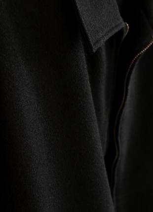 Трендовое шерстяное пальто куртка на весну. черный бомбер оверсайз6 фото
