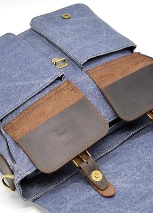 Городской трасформер портфель-рюкзак из канвас и лошадиной кожи rk-1282-4lx от tarwa5 фото