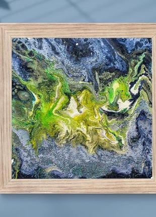 Зеленый флюид 4, картина 15x15 см5 фото