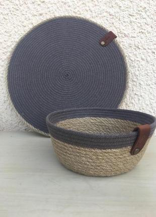 Серветки - плейсмати з бавовняного шнура та джута