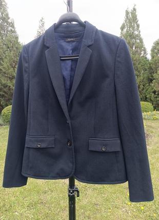 Черно-синий приталенный пиджак/жакет