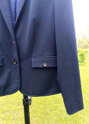 Черно-синий приталенный пиджак/жакет6 фото