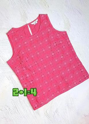 💝2+1=4 нежно-розовая натуральная блуза блузка прошва хлопок boden, размер 48 - 501 фото