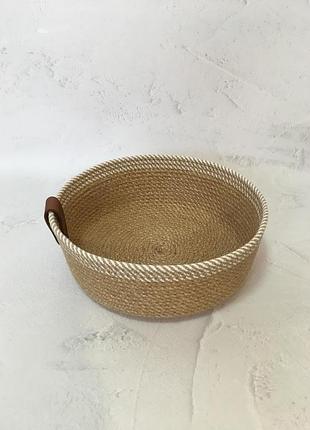 Корзинки для хранения из джута и хлопка