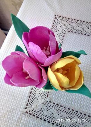 Букет тюльпанов из фоамірану1 фото