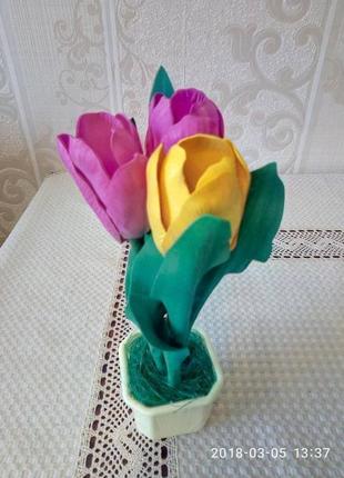 Букет тюльпанов из фоамірану2 фото