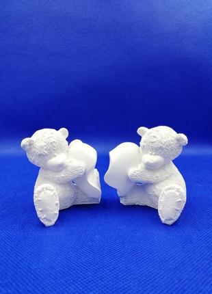 Силіконова форма ведмедики з серцем (пара) для заливки свічок, мила, воску, гіпсу3 фото