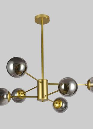 Люстра золотая из графитовых шаров на 6 ламп (52-6033-6 gd+bk)1 фото