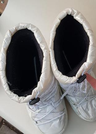Молочні сріблясті чоботи луноходи дутики cortina 35-3710 фото