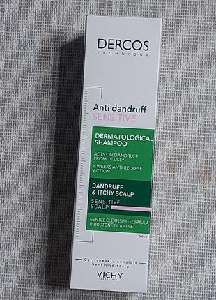Шампунь проти лупи vichy dercos anti-dandruff sensitive shampoo. об‘єм 200 ml.4 фото