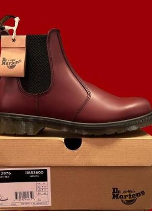 Original🔥 dr. martens челси 11853600 bordo cherry red 2976 вишневые темно красные кожа ботинки unisex1 фото