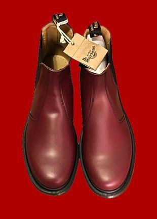 Original🔥 dr. martens челси 11853600 bordo cherry red 2976 вишневые темно красные кожа ботинки unisex6 фото