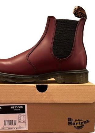 Original🔥 dr. martens челси 11853600 bordo cherry red 2976 вишневые темно красные кожа ботинки unisex2 фото