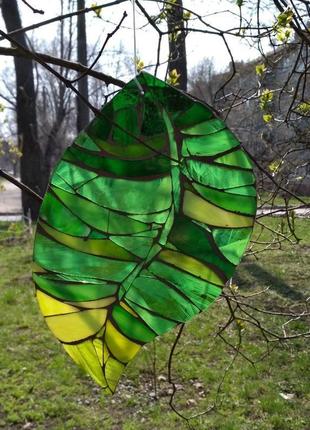 Вітраж ловець сонця листя3 фото