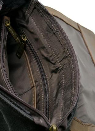 Чоловіча сумка-меседжер комбінована з шкіри і парусини rg-1307-4lx бренду tarwa6 фото