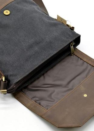 Мужская сумка-месседжер комбинированная из кожи и парусины rg-1307-4lx бренда tarwa5 фото