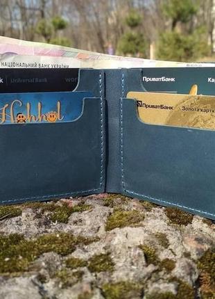 Кожаный кошелек "square" из натуральной кожи от украинской мастерской palmar5 фото