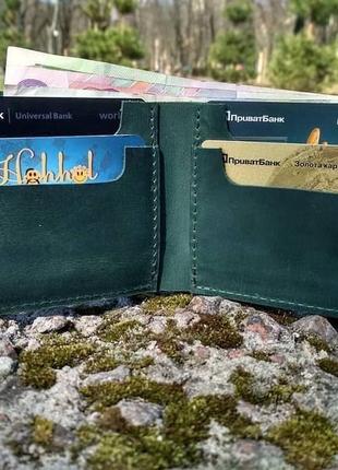 Шкіряний гаманець "square" з натуральної шкіри від української майстерні palmar4 фото
