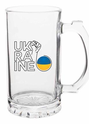Пивний бокал з принтом. для пива